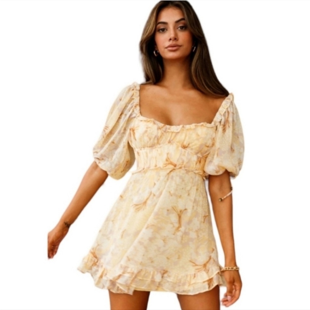 Simplee puff sleeve dress